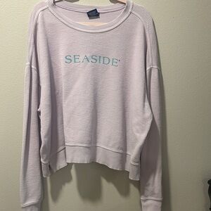 Seaside Lavender Waffle Crewneck Sweatshirt - Women